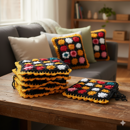 Crochet Cushion Covers (Set of 5)