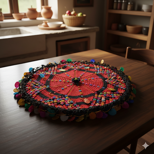 Traditional Crochet Thaal/ Dish Cover